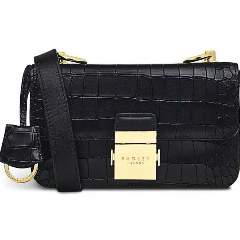 RADLEY London Black Croco Style Crossbody. NWOT